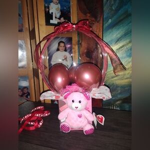Pink Teddy Bear with Red Balloon Gift Set
